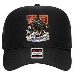 Great Sushi Dragon Japanese Food Kawaii Dragon Anime Sushi High Crown Mesh Back Trucker Hat