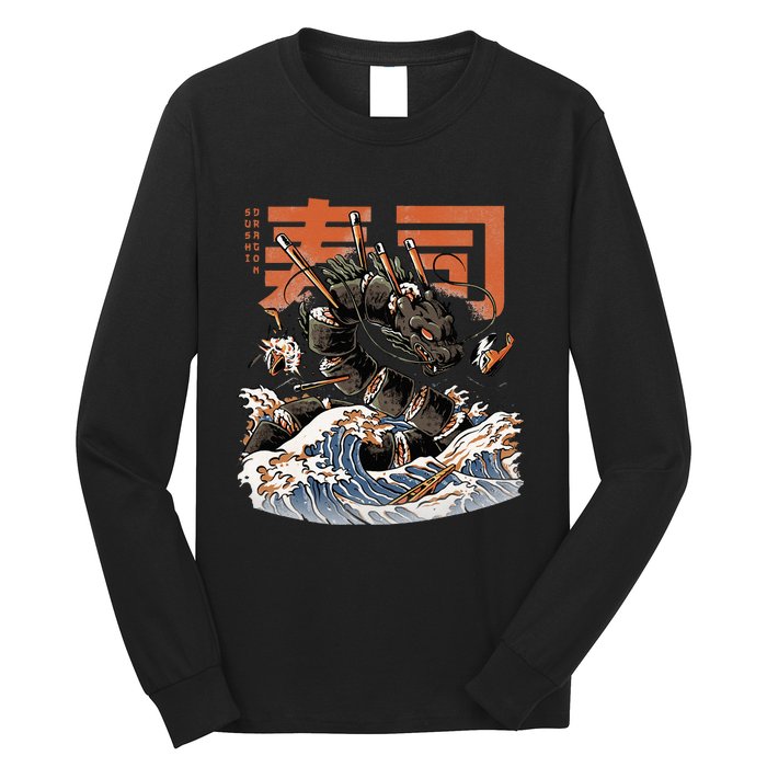 Great Sushi Dragon Japanese Food Kawaii Dragon Anime Sushi Long Sleeve Shirt