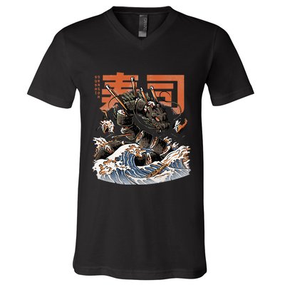 Great Sushi Dragon Japanese Food Kawaii Dragon Anime Sushi V-Neck T-Shirt