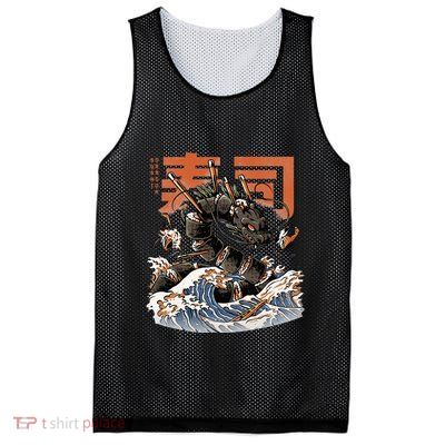 Great Sushi Dragon Japanese Food Kawaii Dragon Anime Sushi Mesh Reversible Basketball Jersey Tank