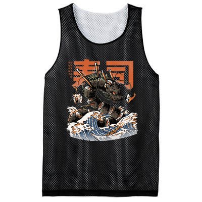 Great Sushi Dragon Japanese Food Kawaii Dragon Anime Sushi Mesh Reversible Basketball Jersey Tank