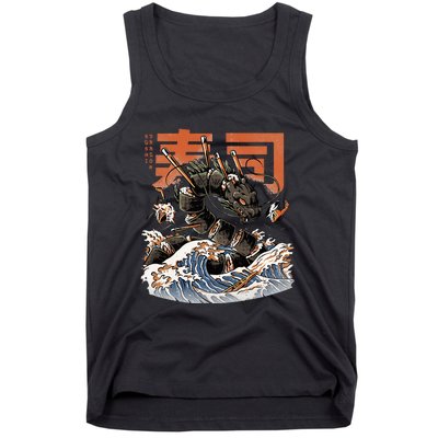 Great Sushi Dragon Japanese Food Kawaii Dragon Anime Sushi Tank Top