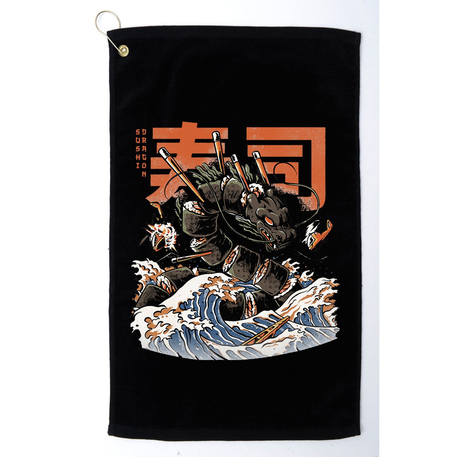 Great Sushi Dragon Japanese Food Kawaii Dragon Anime Sushi Golf Towel