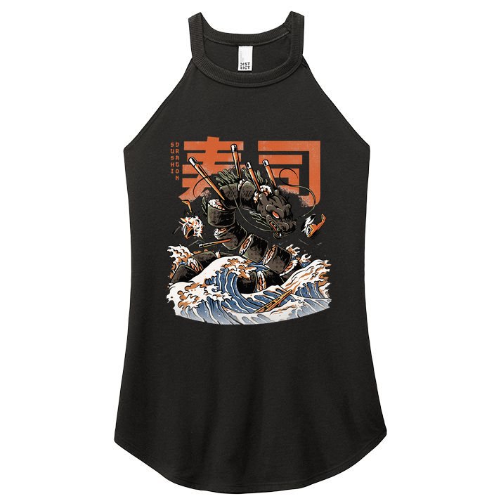 Great Sushi Dragon Japanese Food Kawaii Dragon Anime Sushi Women's Perfect Tri Rocker Tank