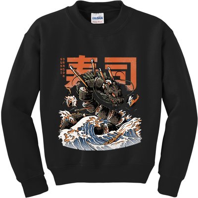 Great Sushi Dragon Japanese Food Kawaii Dragon Anime Sushi Kids Sweatshirt