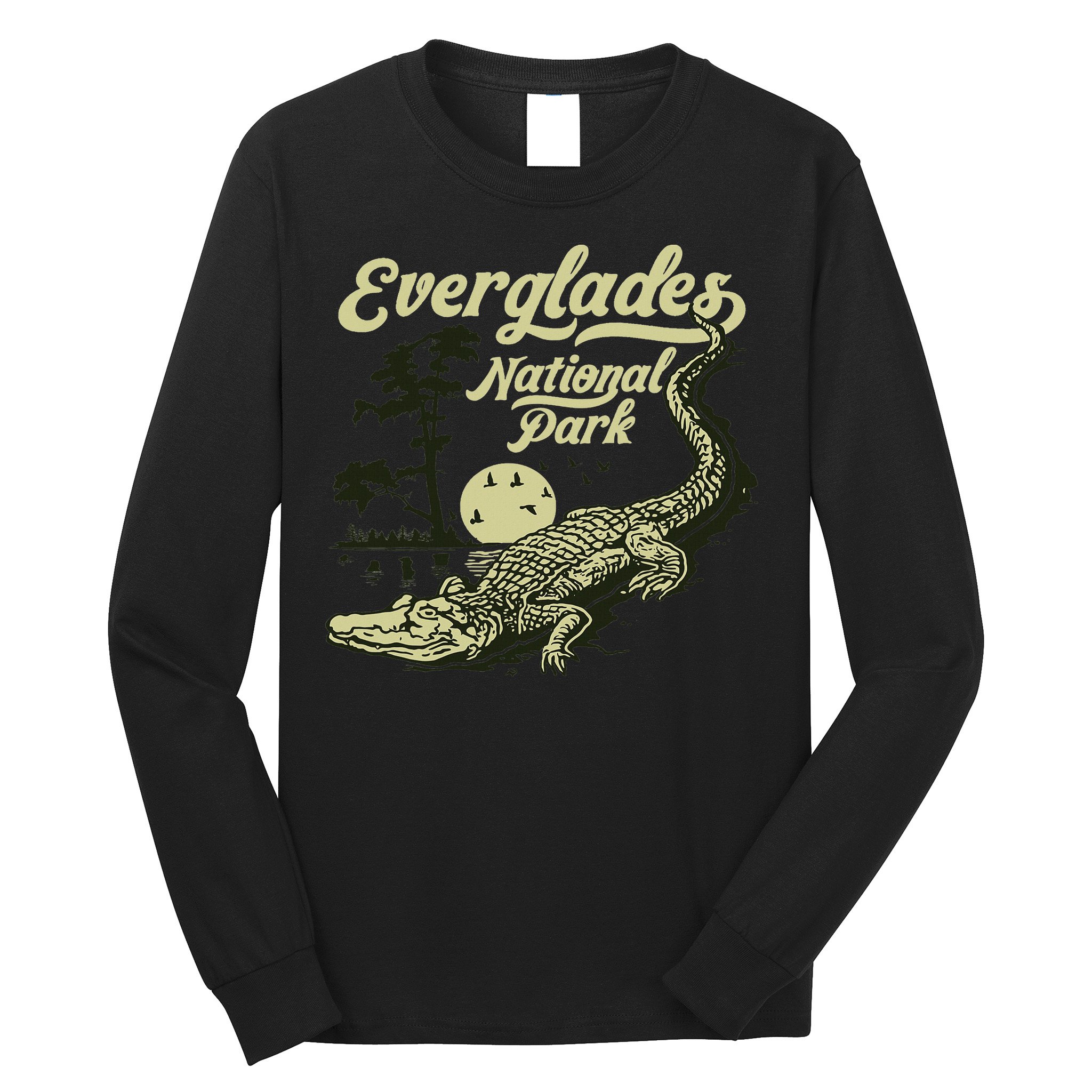 Giant Step Design Co. Everglades National Park Vintage Crocodile Alligator Florida Long Sleeve Shirt