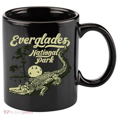 Giant Step Design Co. Everglades National Park Vintage Crocodile Alligator Florida 11oz C Handle Ceramic Mug