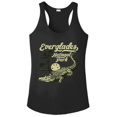 Giant Step Design Co. Everglades National Park Vintage Crocodile Alligator Florida Ladies PosiCharge Competitor Racerback Tank