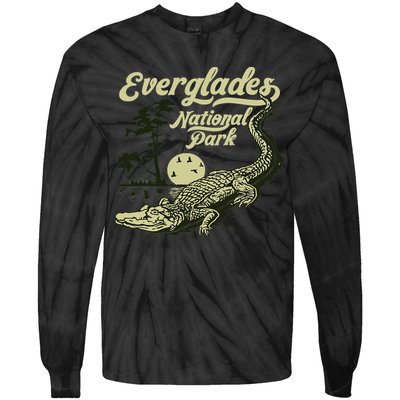 Giant Step Design Co. Everglades National Park Vintage Crocodile Alligator Florida Tie-Dye Long Sleeve Shirt