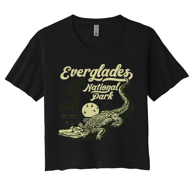 Giant Step Design Co. Everglades National Park Vintage Crocodile Alligator Florida Crop Top