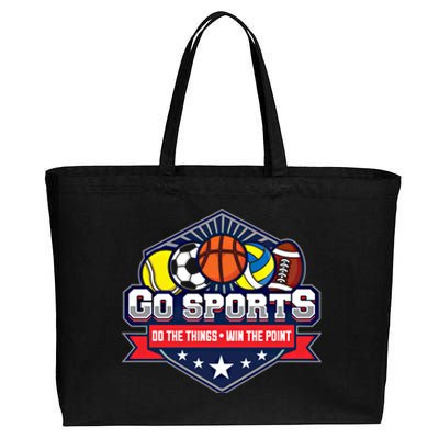 Go Sports Do The Things Win The Points Fan Athletic Game Gift Cotton Canvas Jumbo Tote