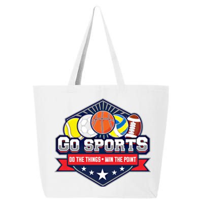 Go Sports Do The Things Win The Points Fan Athletic Game Gift 25L Jumbo Tote