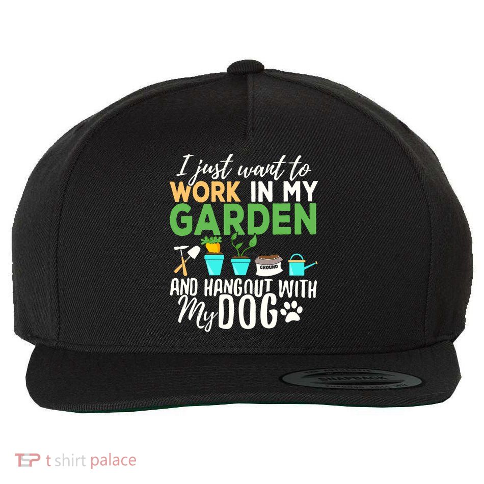 Gardening Shirts Dog Lover Gardener Garden Pet Gift Plants Wool Snapback Cap