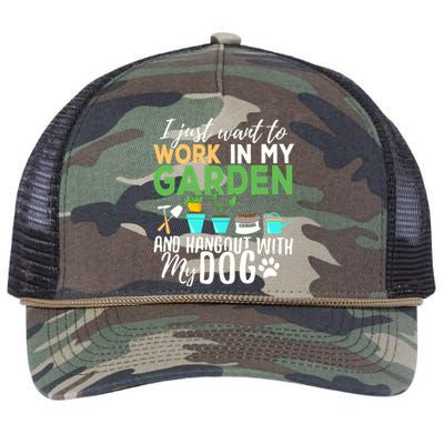 Gardening Shirts Dog Lover Gardener Garden Pet Gift Plants Retro Rope Trucker Hat Cap