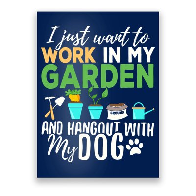 Gardening Shirts Dog Lover Gardener Garden Pet Gift Plants Poster