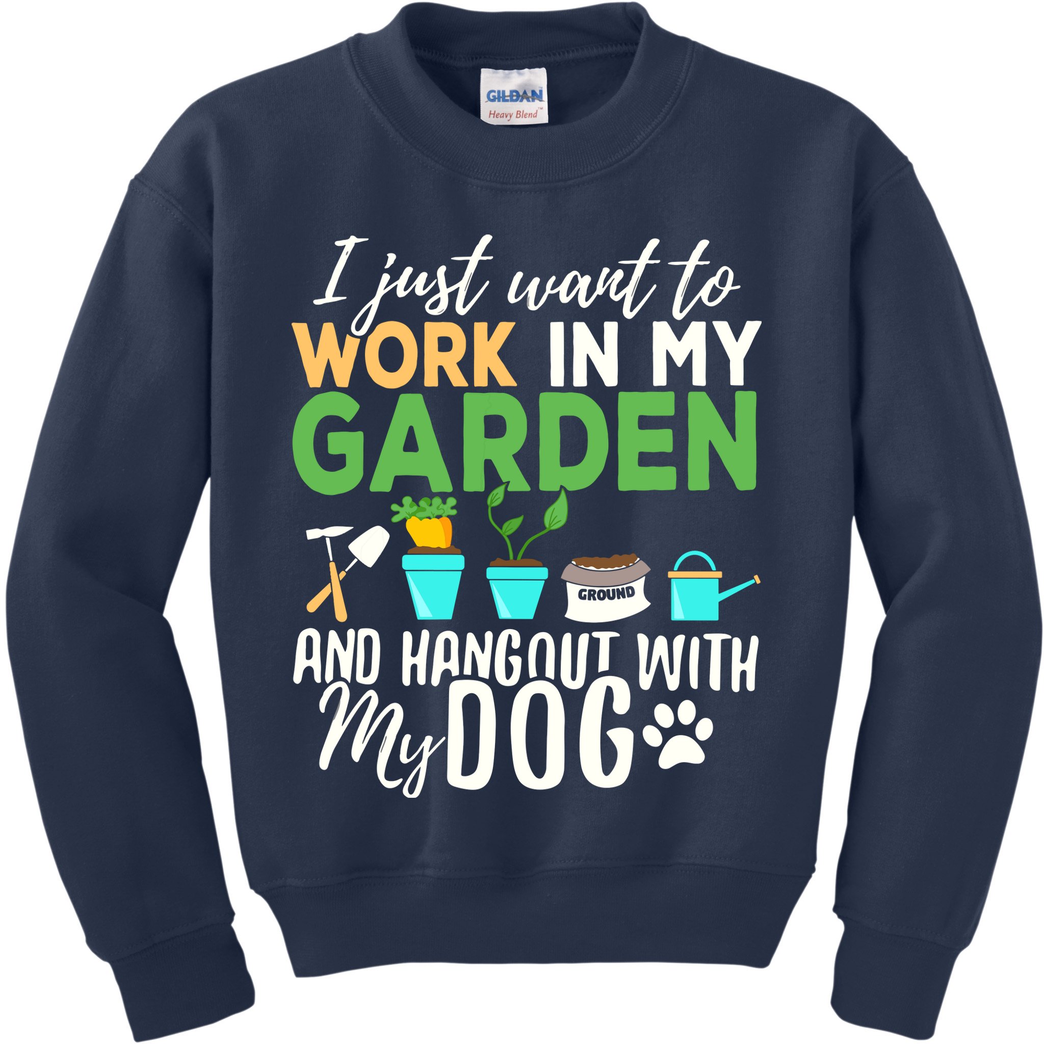 Gardening Shirts Dog Lover Gardener Garden Pet Gift Plants Kids Sweatshirt
