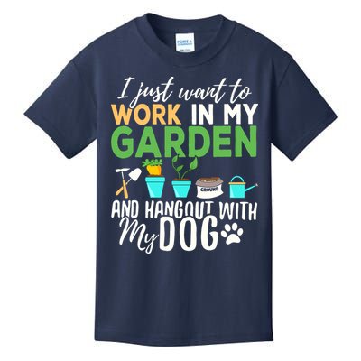 Gardening Shirts Dog Lover Gardener Garden Pet Gift Plants Kids T-Shirt
