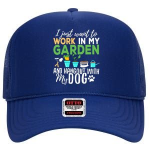 Gardening Shirts Dog Lover Gardener Garden Pet Gift Plants High Crown Mesh Back Trucker Hat