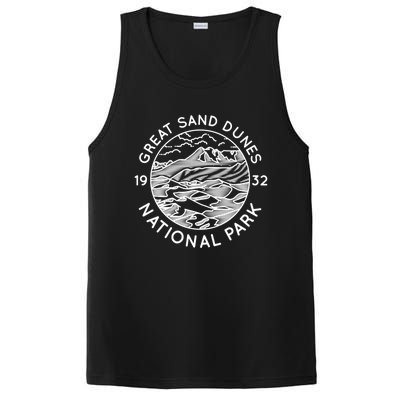 Great Sand Dunes National Park Cool White Line Art Outdoor Gift PosiCharge Competitor Tank