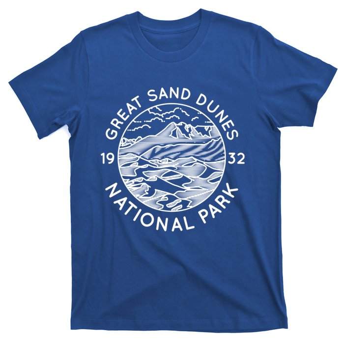 Great Sand Dunes National Park Cool White Line Art Outdoor Gift T-Shirt