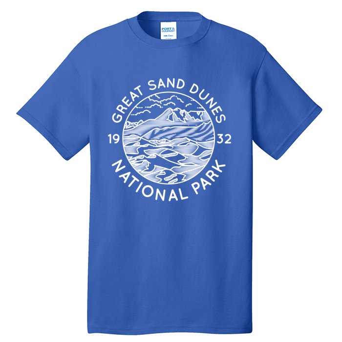 Great Sand Dunes National Park Cool White Line Art Outdoor Gift Tall T-Shirt