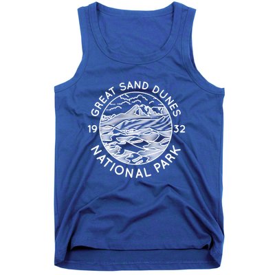 Great Sand Dunes National Park Cool White Line Art Outdoor Gift Tank Top