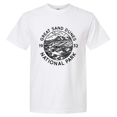 Great Sand Dunes National Park Cool White Line Art Outdoor Gift Garment-Dyed Heavyweight T-Shirt