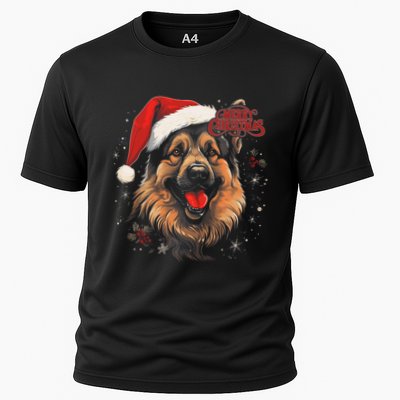 German Shepherd Dog Funny Merry Christmas Santa Holiday Performance Shirt