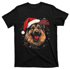 German Shepherd Dog Funny Merry Christmas Santa Holiday T-Shirt