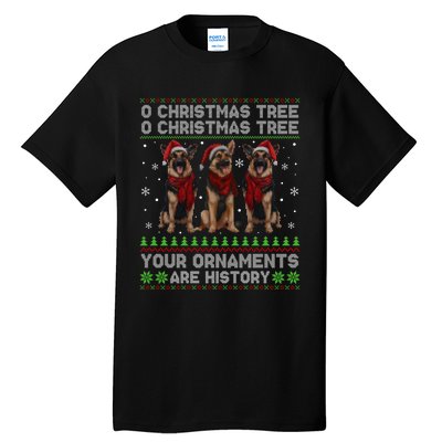 German Shepherd Dog Oh Christmas Tree Ugly Xmas Tall T-Shirt