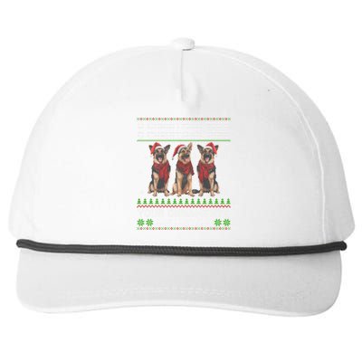 German Shepherd Dog Oh Christmas Tree Ugly Xmas Snapback Five-Panel Rope Hat