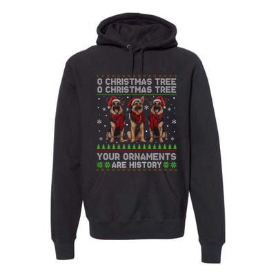 German Shepherd Dog Oh Christmas Tree Ugly Xmas Premium Hoodie