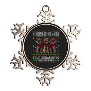 German Shepherd Dog Oh Christmas Tree Ugly Xmas Metallic Star Ornament