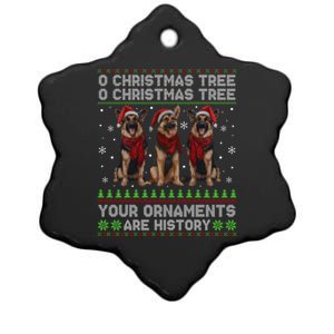 German Shepherd Dog Oh Christmas Tree Ugly Xmas Ceramic Star Ornament