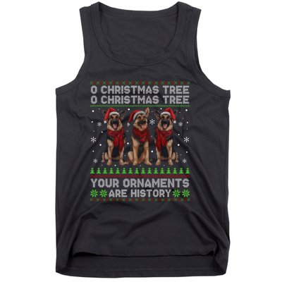 German Shepherd Dog Oh Christmas Tree Ugly Xmas Tank Top