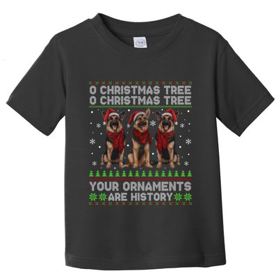 German Shepherd Dog Oh Christmas Tree Ugly Xmas Toddler T-Shirt