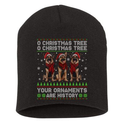 German Shepherd Dog Oh Christmas Tree Ugly Xmas Short Acrylic Beanie