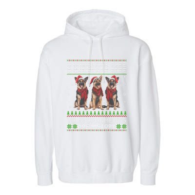 German Shepherd Dog Oh Christmas Tree Ugly Xmas Garment-Dyed Fleece Hoodie