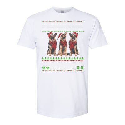 German Shepherd Dog Oh Christmas Tree Ugly Xmas Softstyle CVC T-Shirt