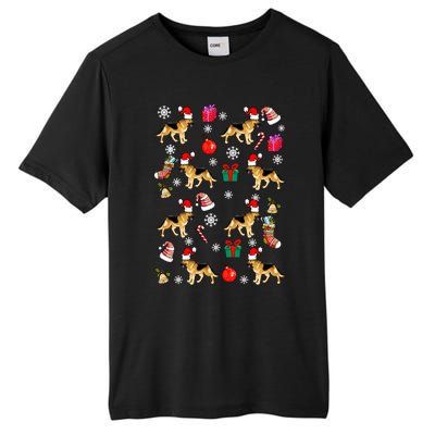 Ger Shepherd Dog Santa Hat Funny Ugly Christmas Xmas Great Gift Tall Fusion ChromaSoft Performance T-Shirt