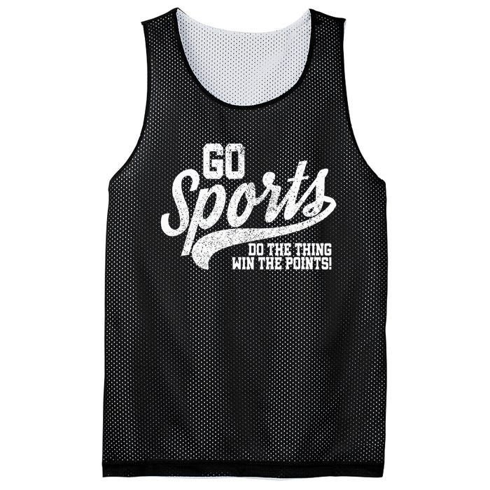 Go Sports Do The Thing Win The Points Funny Retro Mesh Reversible Basketball Jersey Tank