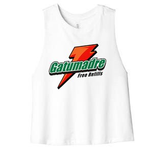 Gatumadre Sports Drink Parody Funny Mexican Women's Racerback Cropped Tank