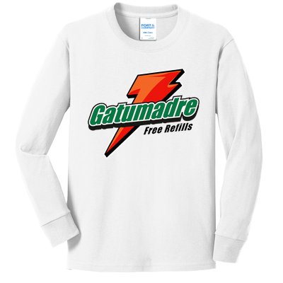 Gatumadre Sports Drink Parody Funny Mexican Kids Long Sleeve Shirt