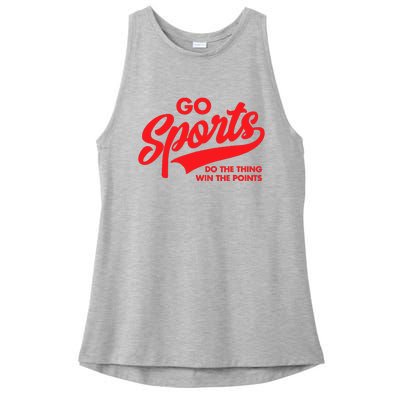 Go Sports Do The Thing Win The Points Funny Red Text Ladies PosiCharge Tri-Blend Wicking Tank