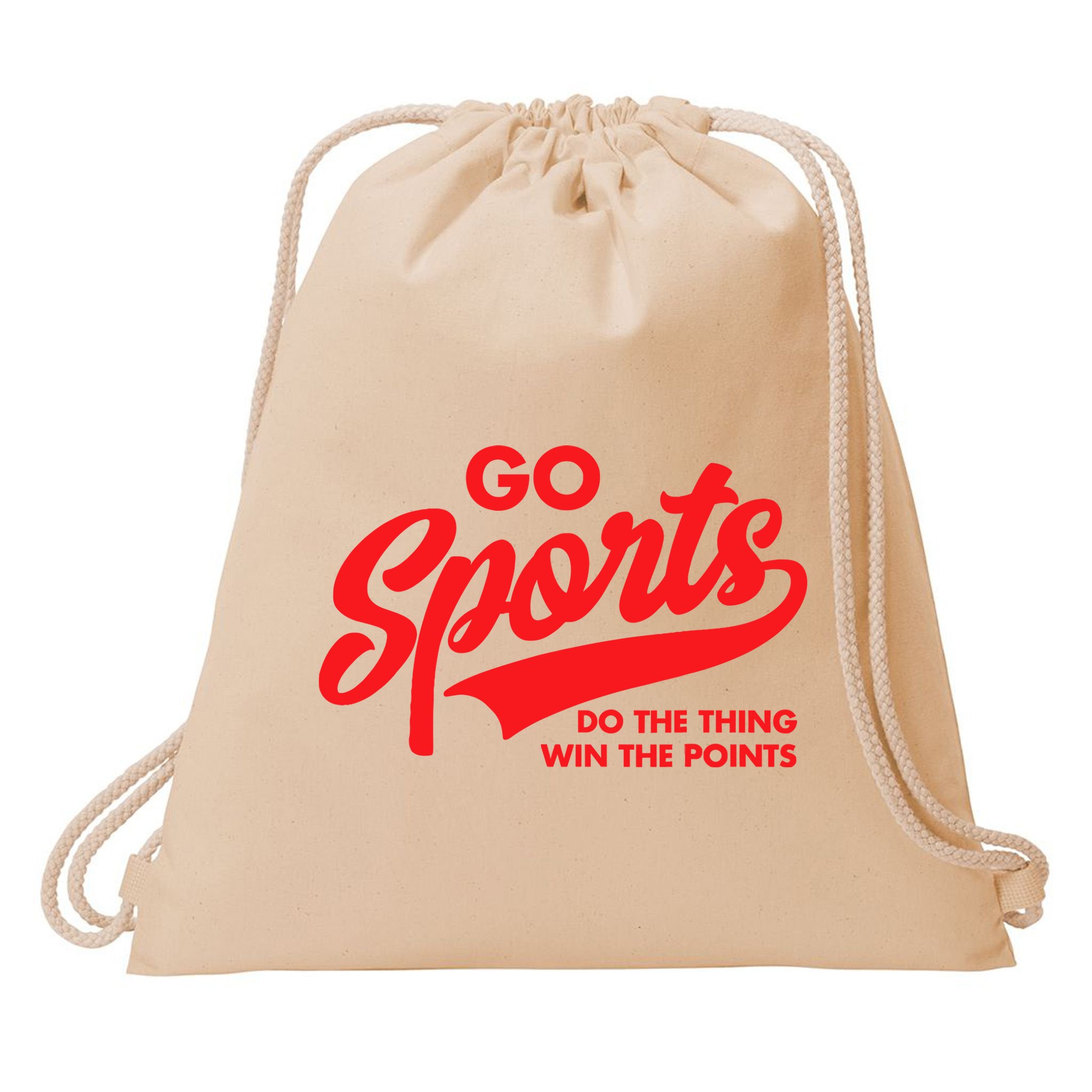 Go Sports Do The Thing Win The Points Funny Red Text Drawstring Bag