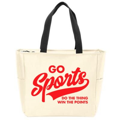 Go Sports Do The Thing Win The Points Funny Red Text Zip Tote Bag