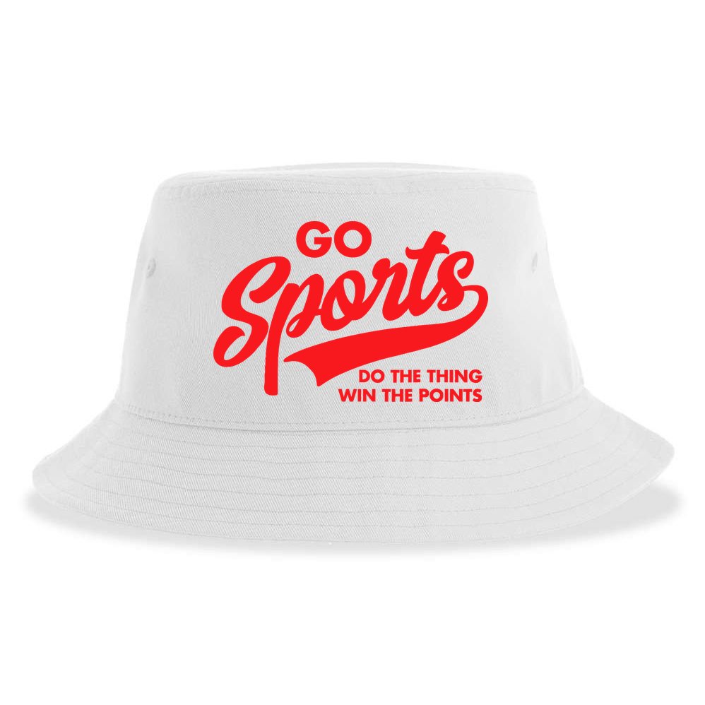 Go Sports Do The Thing Win The Points Funny Red Text Sustainable Bucket Hat