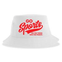 Go Sports Do The Thing Win The Points Funny Red Text Sustainable Bucket Hat