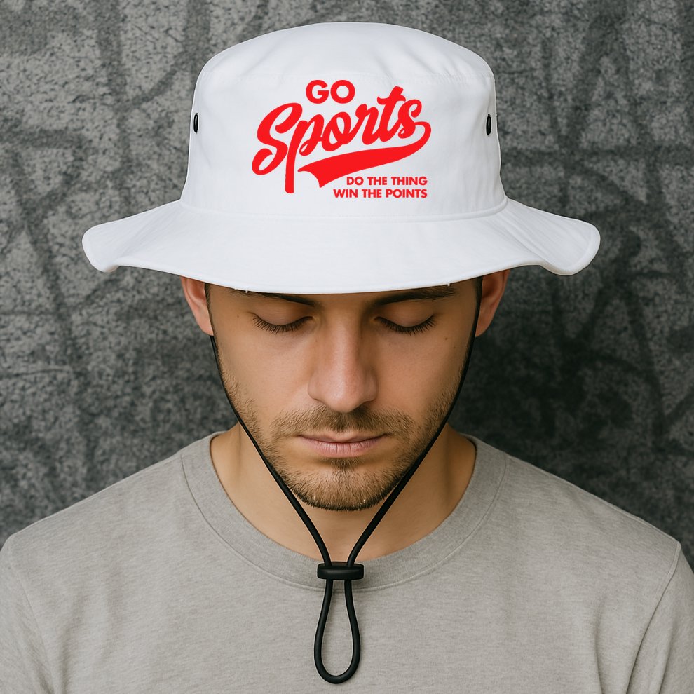 Go Sports Do The Thing Win The Points Funny Red Text Bucket Hat