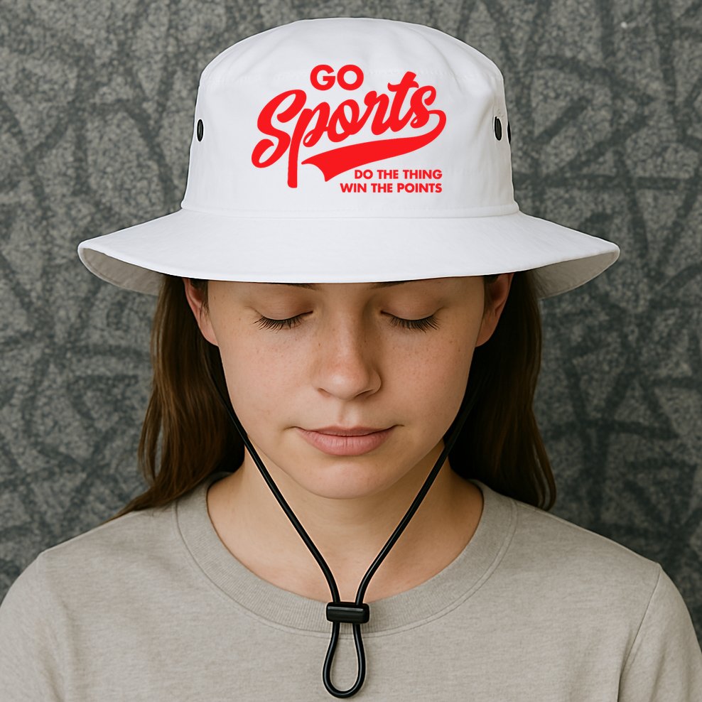 Go Sports Do The Thing Win The Points Funny Red Text Bucket Hat